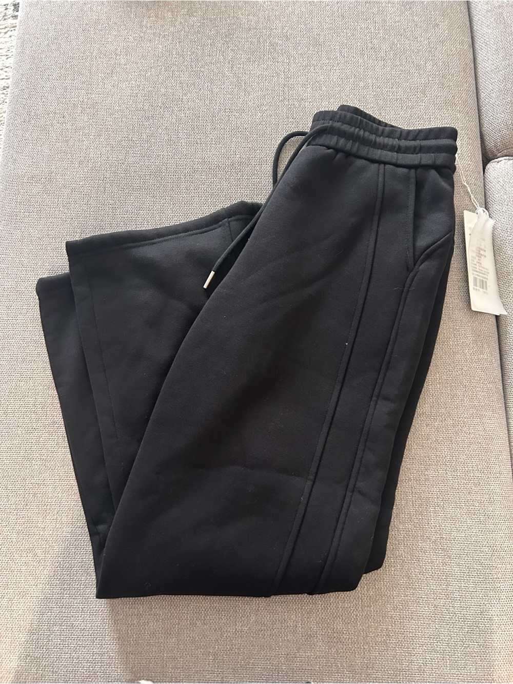 fleece lined black straight jogger